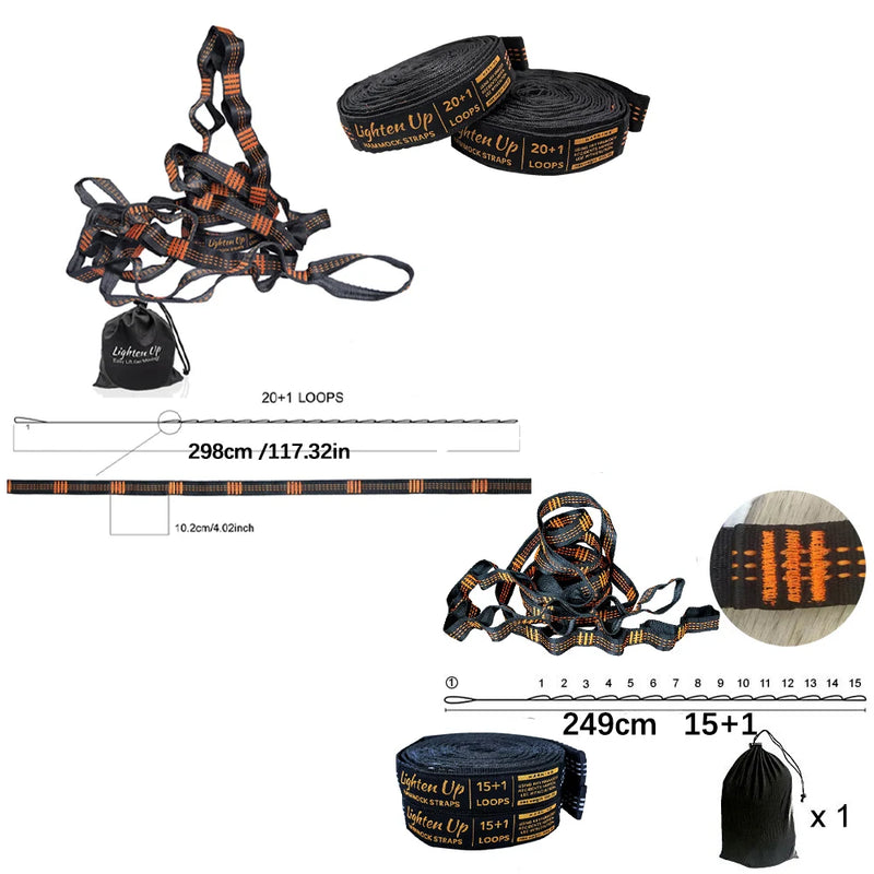 Sangles de hamac pour arbres à boucles réglables, lot de 2, 2,50 m ou 2,98 m, vue 7