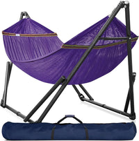 Hamac sur Pied Pliable 2 Places, Barres en Bois et Sac de Transport, vue 13