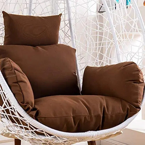 Fauteuil Suspendu Œuf en Résine Tressée avec Pied Métal, Coussin 7 Coloris, vue 11