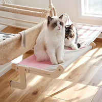 Hamac pour Chat en Bois à Crochets pour Accoudoir de Canapé ou Tiroir, Toile Grise, 47 x 38 cm, vue 6