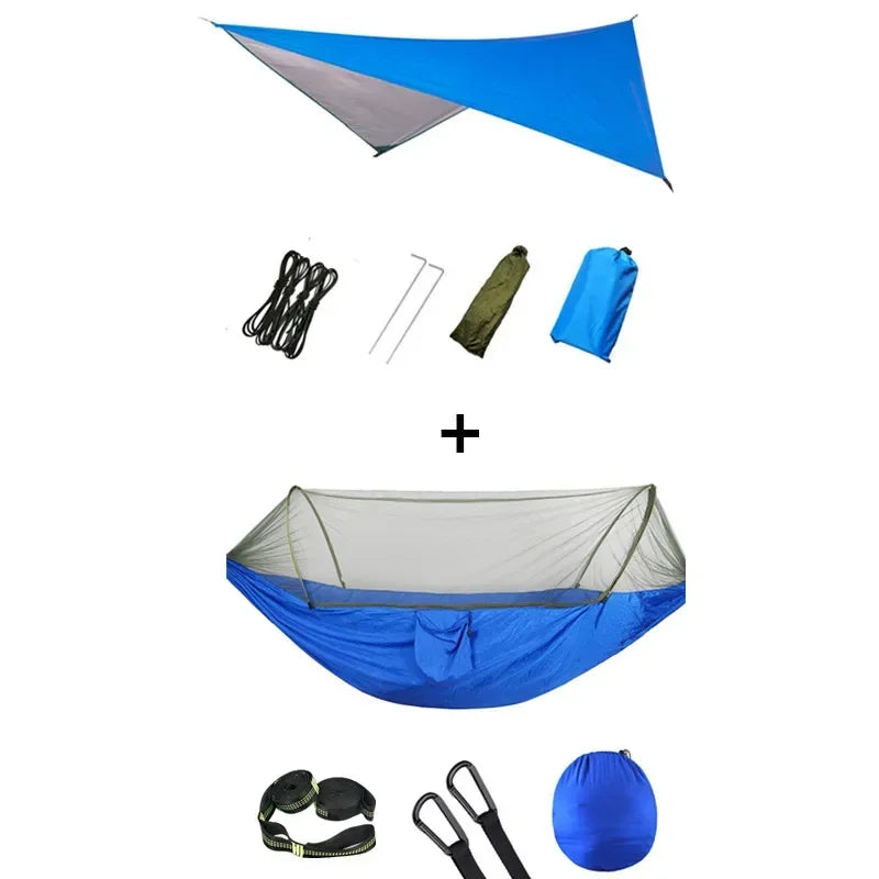 Hamac de camping pop-up avec moustiquaire et bâche de protection, 250 x 120 cm, vue 10
