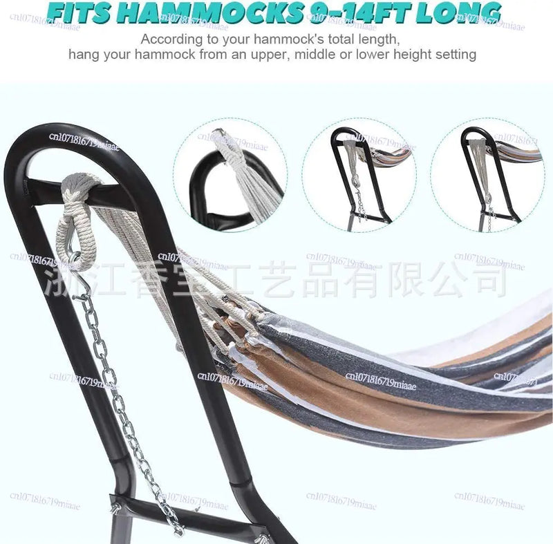 Support de Hamac en Acier Noir pour Hamacs de 275 à 427 cm, vue 5
