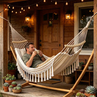 Barres d'Écartement pour Hamac en Bois, Arquées, Lot de 2, 50 cm, vue 5
