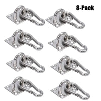 Crochets pour Hamac en Inox 304, Platine et Mousqueton, Lot de 4 à 12