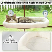 Hamac pour Chat Fenêtre Pliable, Housse Zippée Réversible Peluche et Maille, Blanc ou Gris, vue 3