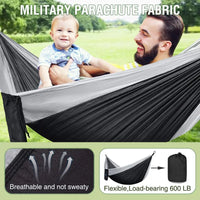 Hamac de Camping 2 Places en Nylon de Parachute, 270 x 140 cm, Rouge ou Bleu Roi, vue 6