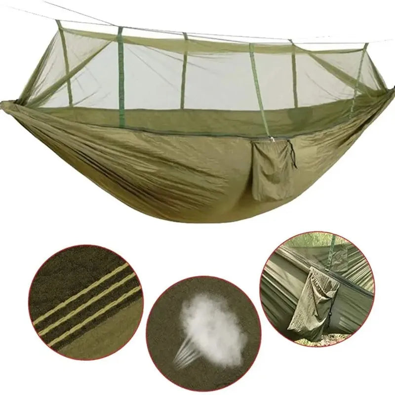 Hamac Camping Moustiquaire Fine en Nylon Ripstop 210T, 260 x 140 cm, avec ou sans Bâche, vue 4