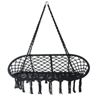 Chaise Hamac Banc Suspendu Double en Macramé de Coton, Franges, 138 x 51 cm, vue 6