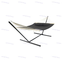 Hamac Matelassé Anthracite sur Pied, Support Métal Noir et Oreiller, vue 5