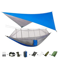 Hamac de Camping Double Moustiquaire, Bâche Imperméable et Sangles, 260 x 140 cm, vue 17