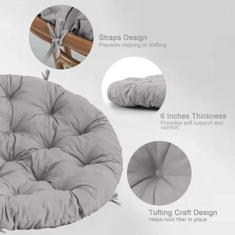 Coussin Rond pour Fauteuil Suspendu ou en Rotin, 40 à 90 cm, vue 3