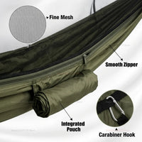 Hamac de Camping avec Moustiquaire Intégrée et Poche Latérale, 3 Coloris, Sac de Rangement, vue 2