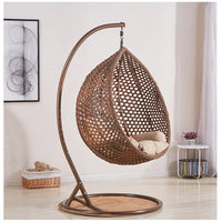 Fauteuil Suspendu Rond en Résine Tressée, Pied en Fer Forgé 195 cm, vue 7