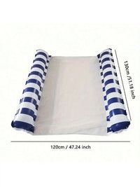 Hamac gonflable de piscine 2 places en PVC rayé, rose ou bleu marine, 120 x 130 cm, vue 7