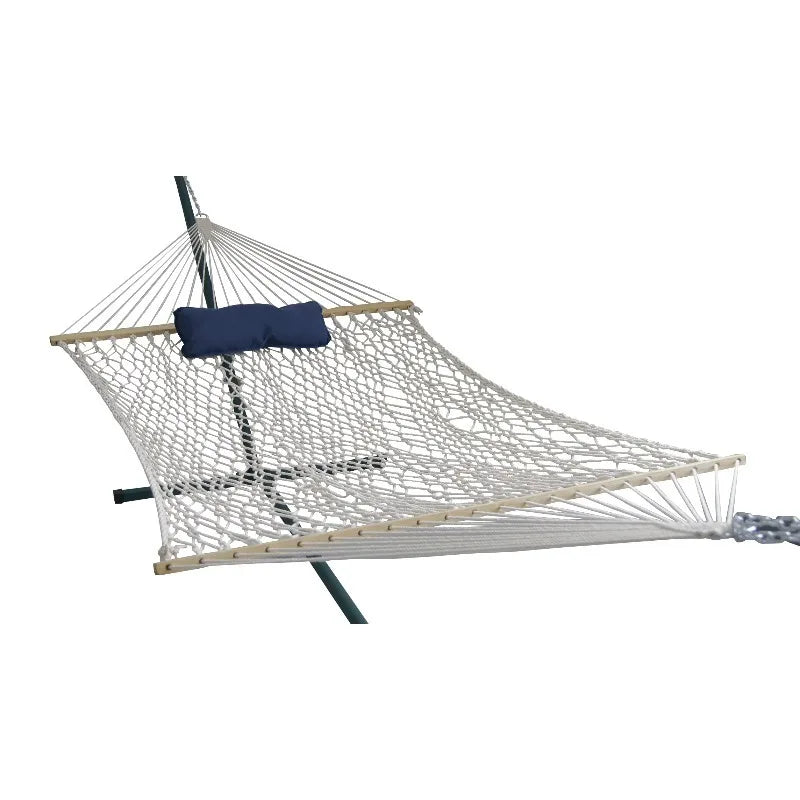 Hamac en Corde de Coton sur Pied, Support Acier 4,57 m avec Matelas, vue 3