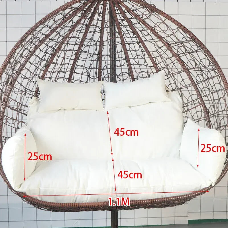 Housse de Coussin pour Fauteuil Suspendu Œuf Double 110 cm, sans Garnissage, 16 Coloris et Motifs, vue 2