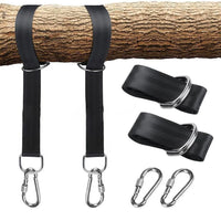 Sangles de suspension à anneaux pour hamac, 2 mousquetons, 60 à 200 cm