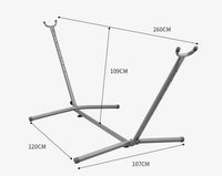 Hamac sur Pied en Toile de Coton Rayée, Support Acier 260 cm et Sac de Transport, vue 8