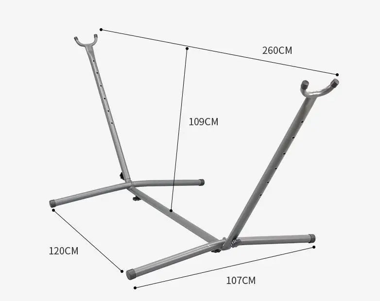 Hamac sur Pied en Toile de Coton Rayée, Support Acier 260 cm et Sac de Transport, vue 8