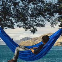 Hamac de Camping en Polyester avec 2 Cordes et Sac de Rangement, 210 x 140 cm, 4 Coloris, vue 2