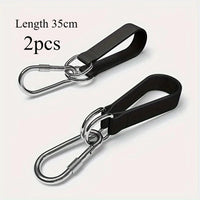 Sangles de Suspension Noires pour Hamac et Barre Fixe, Lot de 2 avec Mousquetons, 25 ou 35 cm, vue 8