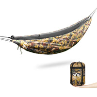 Sous-Couette pour Hamac Isolante 240 x 110 cm, Coton Creux 250 g/m², Camouflage ou Vert Militaire