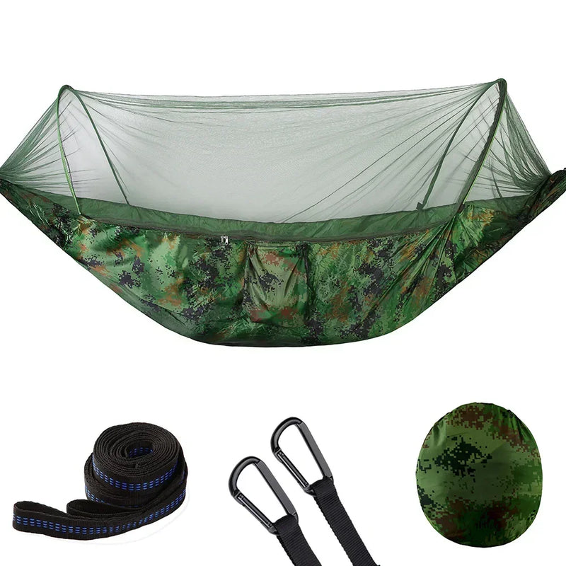Hamac de Camping Pop-Up avec Moustiquaire, Nylon 210T, 250 x 120 cm, 8 Coloris, vue 8