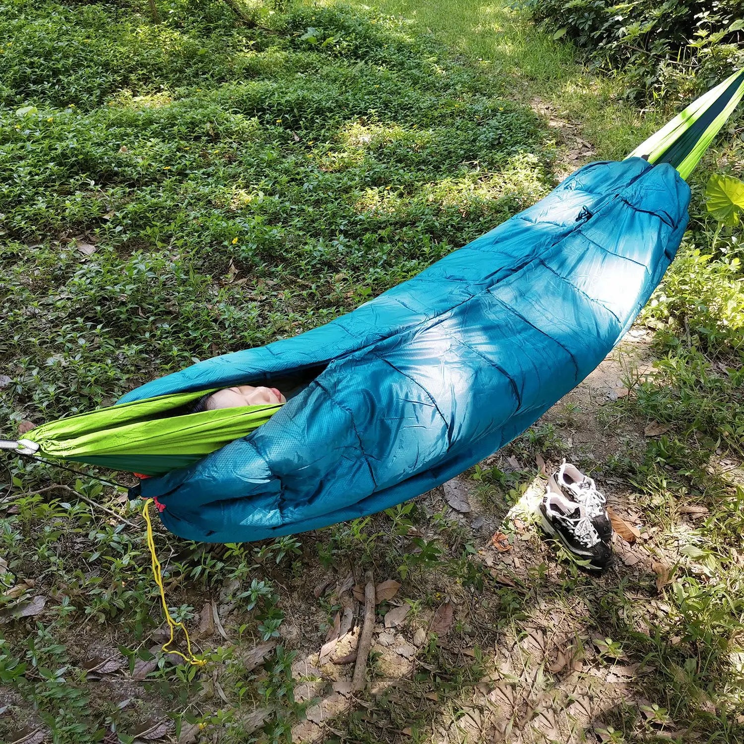 Sous-Couette Matelassée pour Hamac 185 x 70 cm, 1,1 kg, Vert Militaire ou Bleu