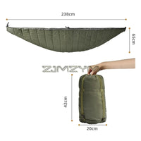 Sous-couette pour hamac en nylon ripstop 238 cm, garnissage 200 g, bleu ou vert militaire, vue 6