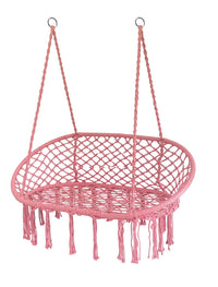 Chaise Hamac Banc Suspendu Double en Macramé de Coton, Franges, 138 x 51 cm, vue 8