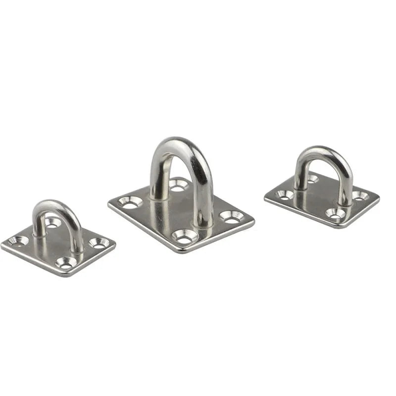 Platine à Anneau Carrée en Inox 304 pour Hamac, 4 à 8 mm