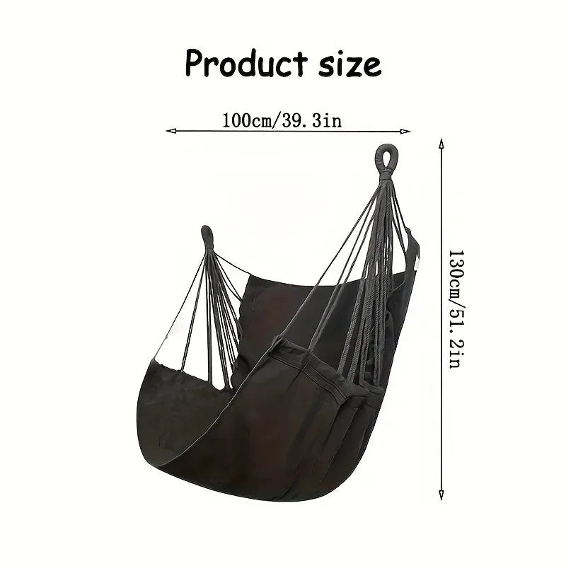 Chaise Hamac Suspendue en Polyester, 100 x 130 cm, Cordes et Sac de Rangement, vue 2