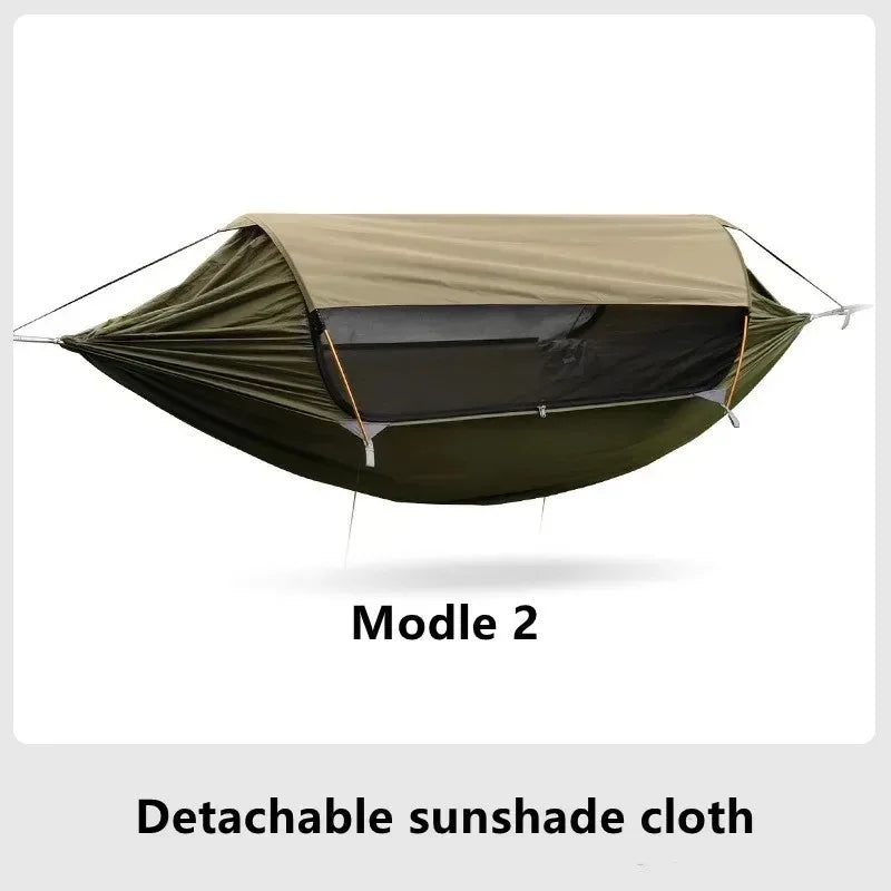 Hamac de camping avec moustiquaire tunnel et toit amovible, 270 x 140 cm, vue 8