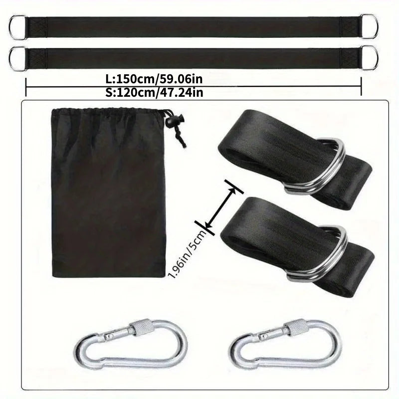 Sangles pour Hamac, Lot de 2, 120 ou 150 cm, Mousquetons Vissants, vue 5