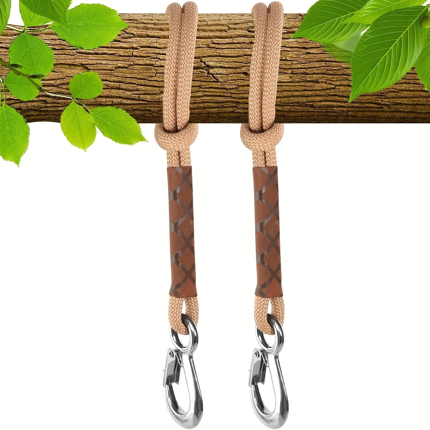 Cordes de Suspension pour Hamac avec Mousqueton, Lot de 2, 60 cm