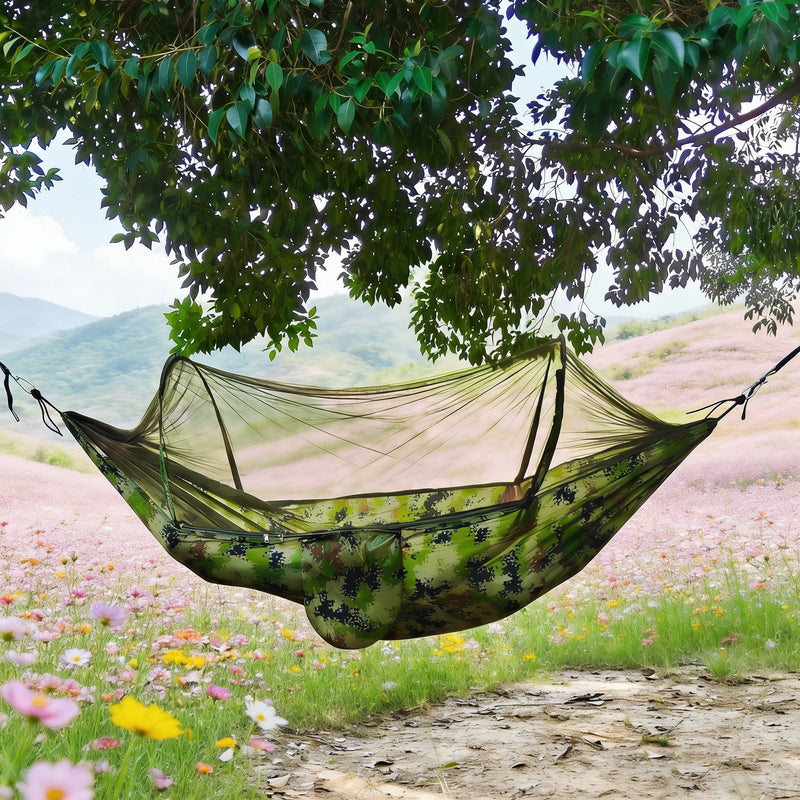Hamac de Camping Double avec Moustiquaire à Arceaux, Nylon, 260 x 140 cm
