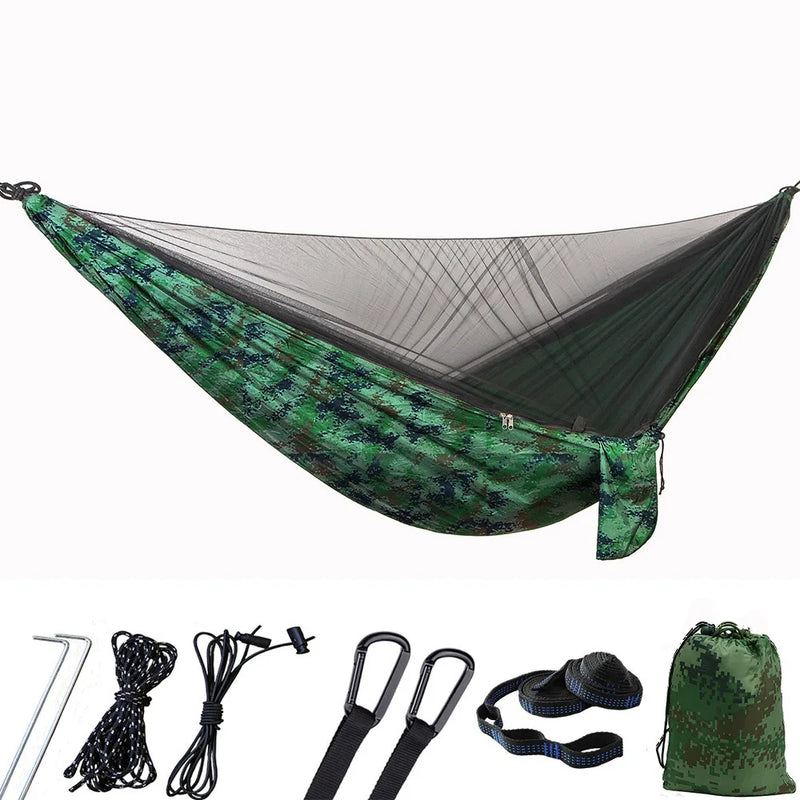 Hamac de Camping 2 en 1 avec Moustiquaire, Nylon 210T, 270 x 140 cm, vue 12