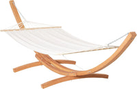 Hamac sur Pied en Bois en Arc, Toile Crème 200 x 120 cm, vue 6