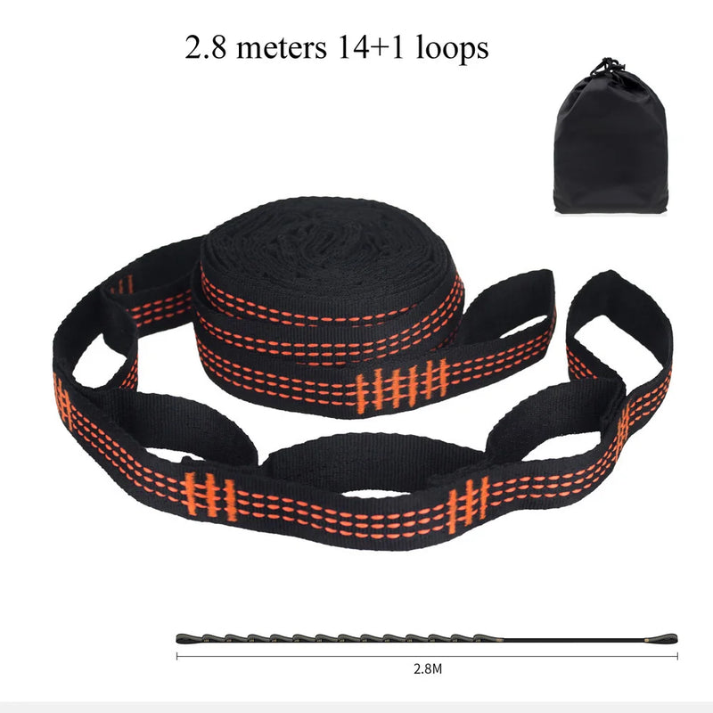 Sangles de Hamac en Polyester, Paire de 2 m ou 2,8 m, 5+1 ou 14+1 Boucles, avec Sac, vue 7