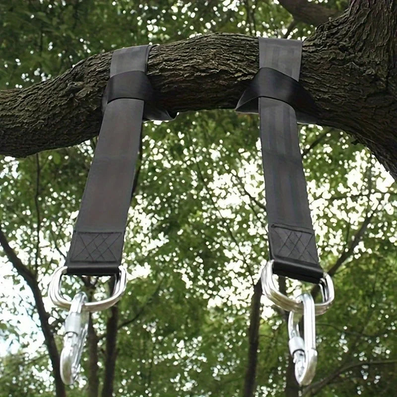 Sangles pour Hamac et Balançoire, Kit de 2 avec Mousquetons et Sac de Rangement, vue 2