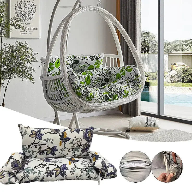 Housse de Coussin pour Fauteuil Suspendu Œuf Double 110 cm, sans Garnissage, 16 Coloris et Motifs, vue 4