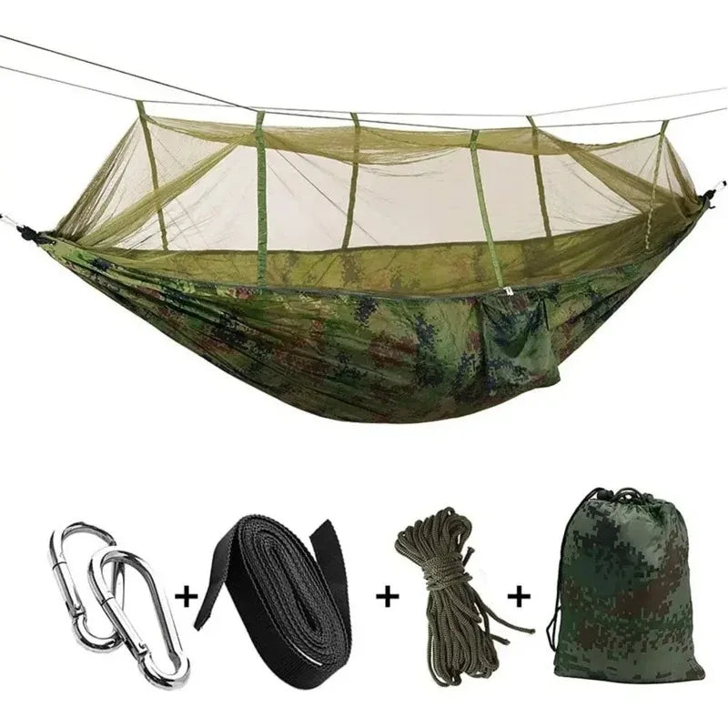 Hamac Camping Moustiquaire Fine en Nylon Ripstop 210T, 260 x 140 cm, avec ou sans Bâche, vue 9