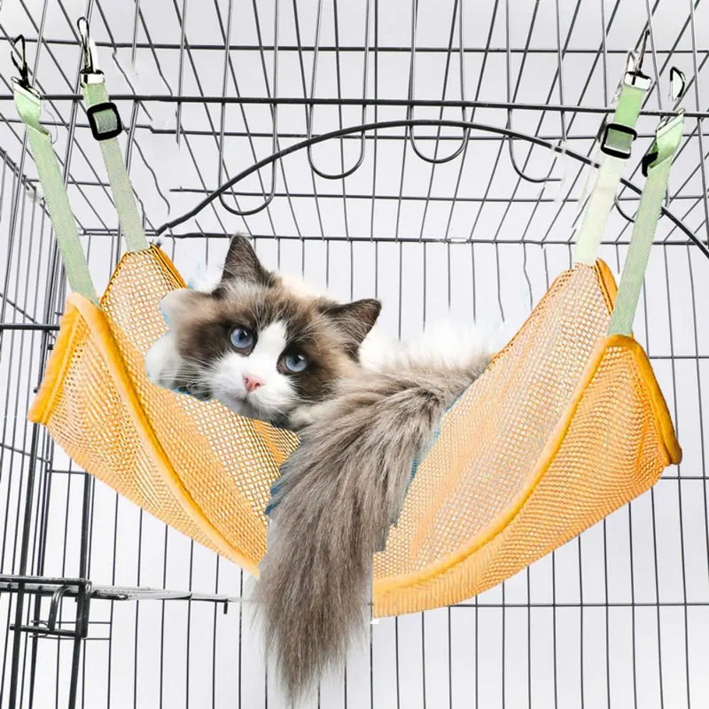 Hamac pour Chat Suspendu en Maille Respirante, Sangles Réglables, vue 5