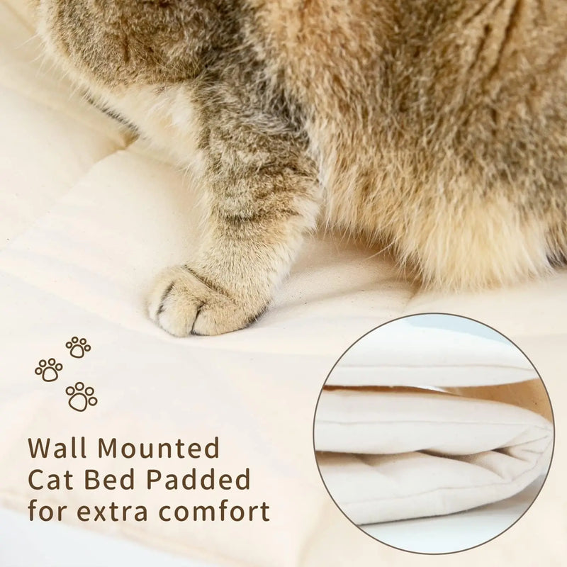 Hamac mural pour chat en pin et coton matelassé, 53 x 37 cm, vue 5