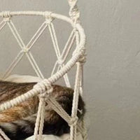 Hamac Chat Suspendu en Macramé de Corde de Coton, 30 ou 40 cm, vue 4