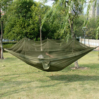 Hamac Moustiquaire de Camping en Nylon, Vert Militaire, 260 x 140 cm, vue 2