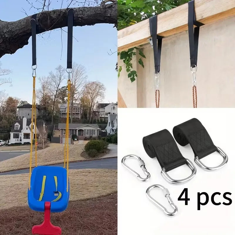 Paire de Sangles à Anneaux en D pour Hamac, Mousquetons à Vis, 30 à 200 cm, vue 2