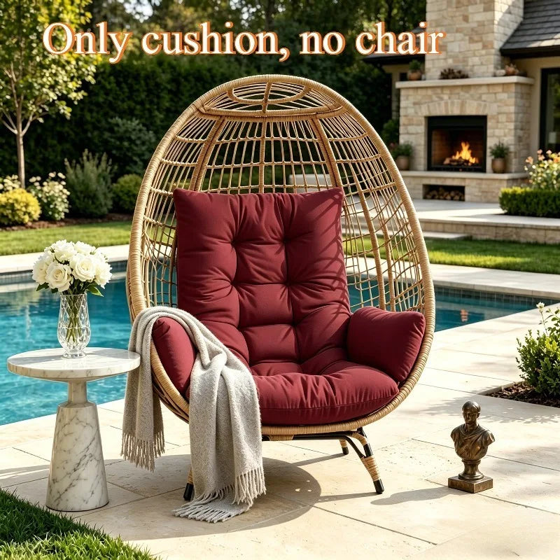 Coussin Fauteuil Œuf Suspendu avec Accoudoirs Rembourrés, 120 x 60 cm
