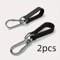 Sangles de Suspension Noires pour Hamac et Barre Fixe, Lot de 2 avec Mousquetons, 25 ou 35 cm, vue 4