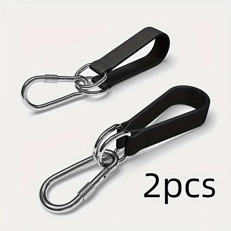Sangles de Suspension Noires pour Hamac et Barre Fixe, Lot de 2 avec Mousquetons, 25 ou 35 cm, vue 4